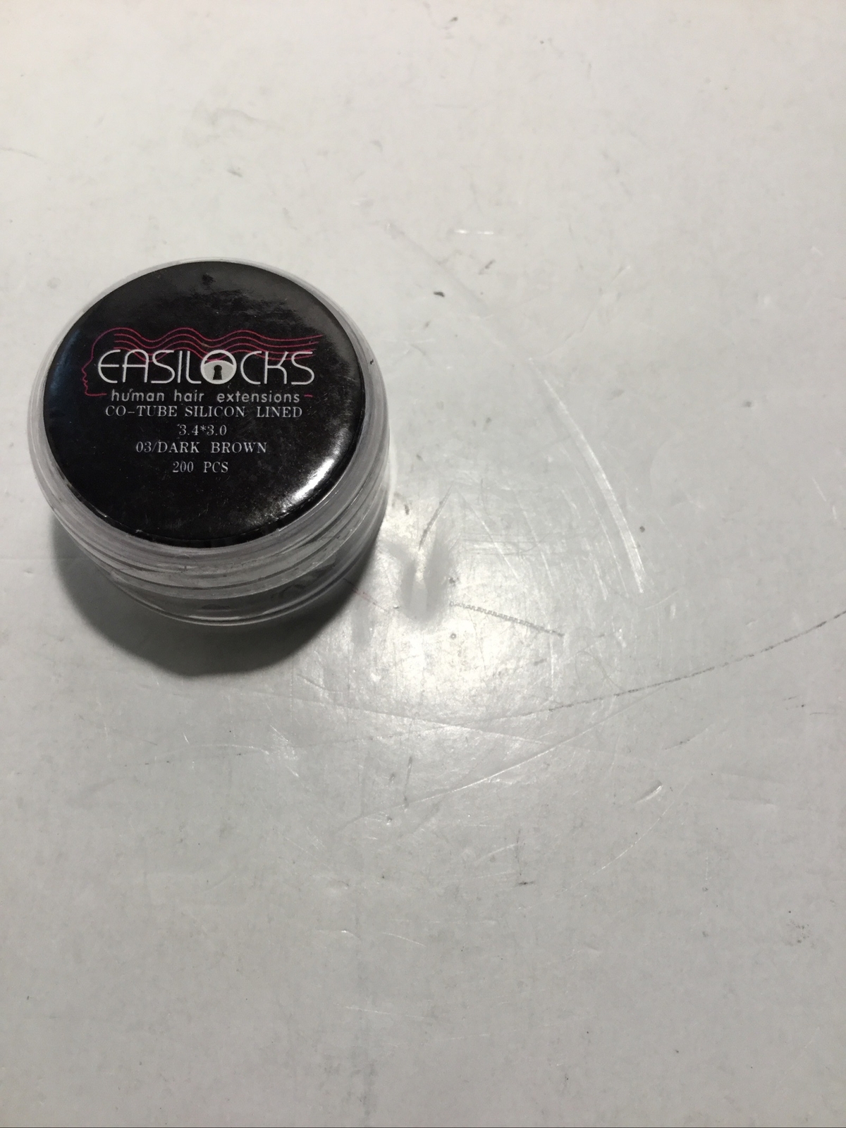 Easilocks hair extension silicon-lined tubes/ 200 count/ 03 DARK BROWN