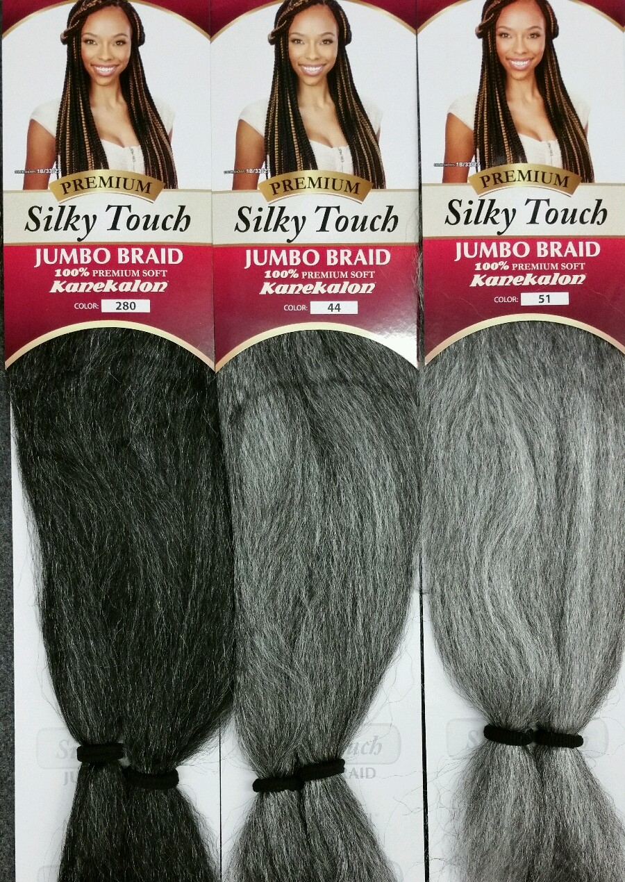 MODEL MODEL 100% PREMIUM SOFT KANEKALON SILKY TOUCH JUMBO BRAIDING GRAY COLOR!