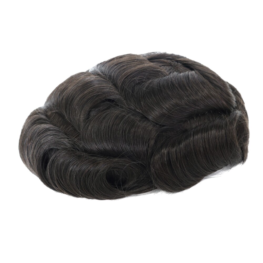 Mens Toupee Human Hair Replacement System Fine Mono Hair Pieces Express Delivery