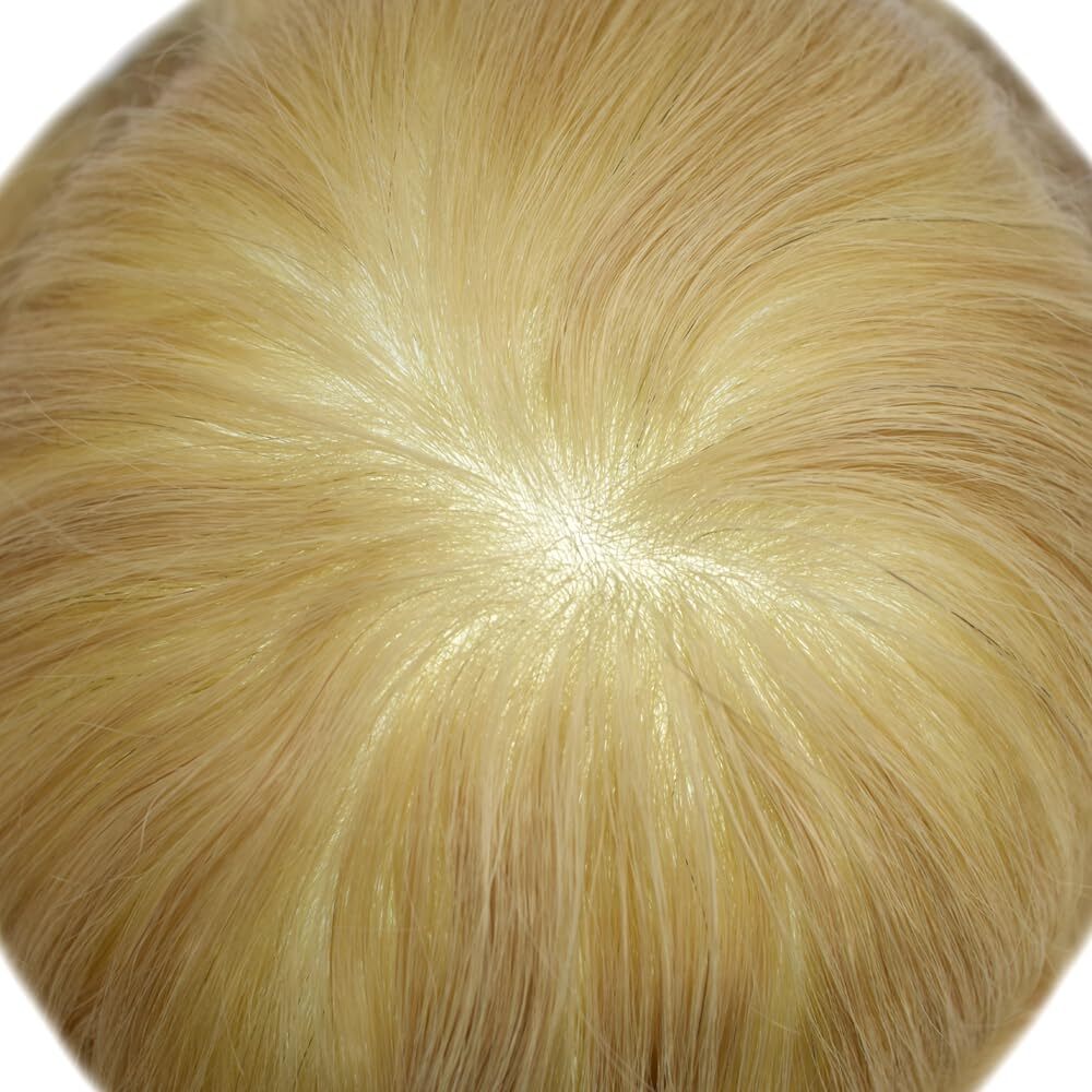 0.03mm Super Thin Skin V-loopMens Toupee Hair Replacement Hairpieces PU System