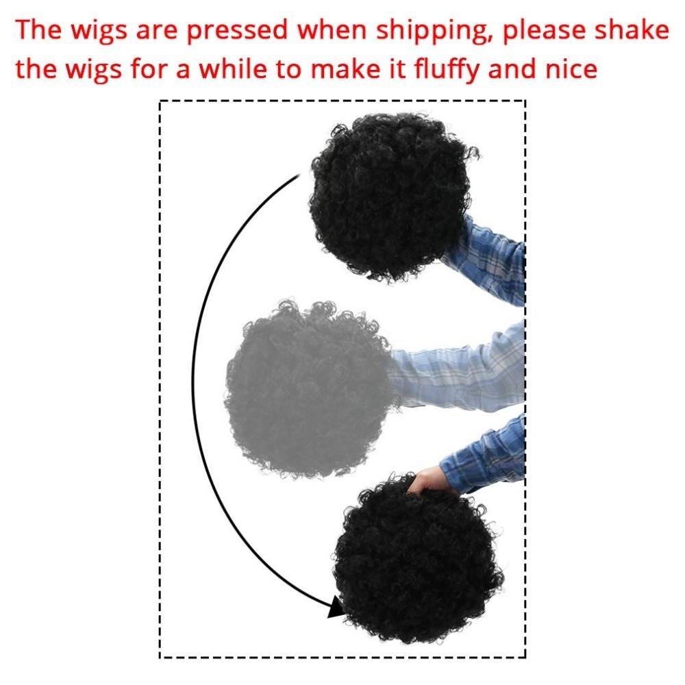 Fluffy Afro Synthetic Clown Wig for Men Women Cosplay Party Halloween Costume