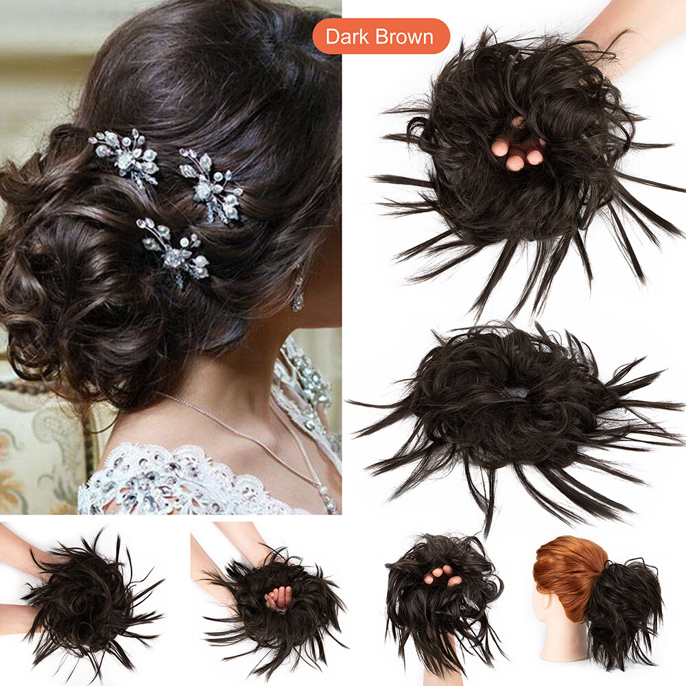 New Thick Messy Bun Hairpieces Chignon Curly Hair Extensions for Natural Looking