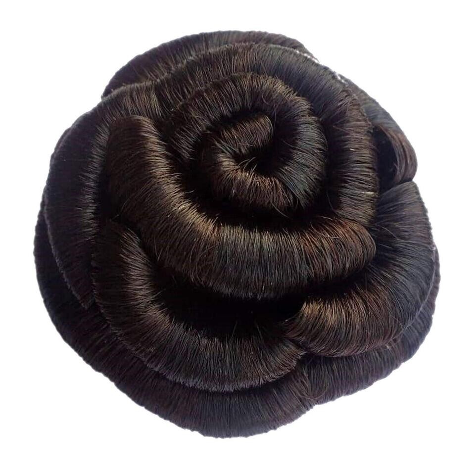 Women’s Hair Bridal Juda Artificial Natural Brown hair Bun Easy to Wear
