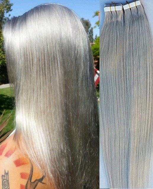 18″,20″ 100gr,40pc,Human Tape In Hair Extensions #Light Ash Blonde(Without Gold)