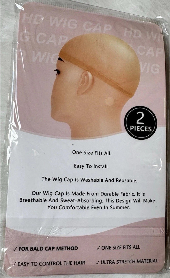 HD Wig Cap for Lace Front Wig Breathable 2 Pieces – One Size Fits All Washable
