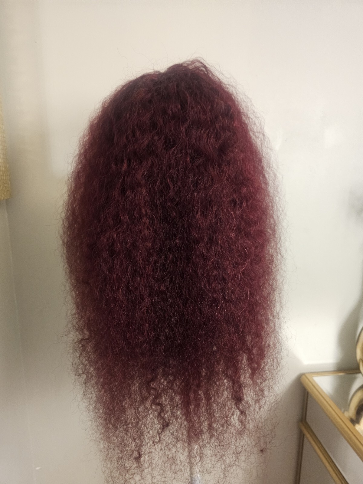 High Quality regular Top Reddish 24″ curly wavy 100% Virgin Human Hair Lace Wig