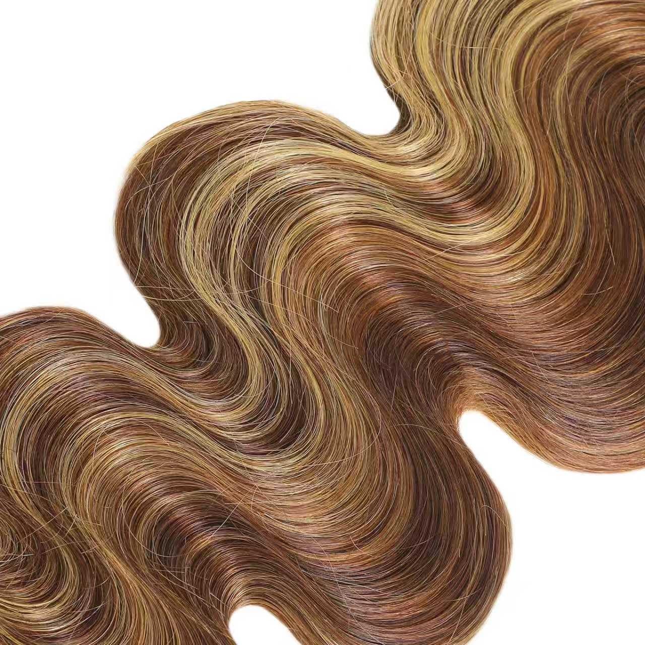 Airnext Highlight Human Hair Bundles Ombre 4/27 Body Wave Bundles Human Hair