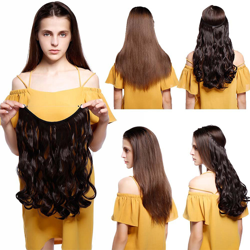 100% Natural Real as Human Wire in Hair Extensions Invisible Nano Ring Clip in