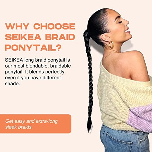 Upgraded Long Braid 1PCS 34 Inch (After Braided 30 Inch) 180 Gram Black Brown