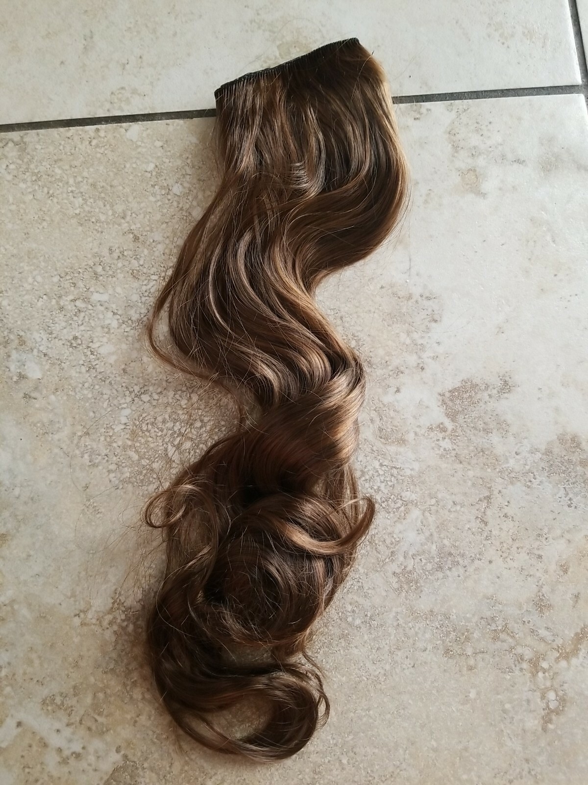 Brown mix color One Piece Hair Extension 3/4 Full Head Clip (Synthetic)