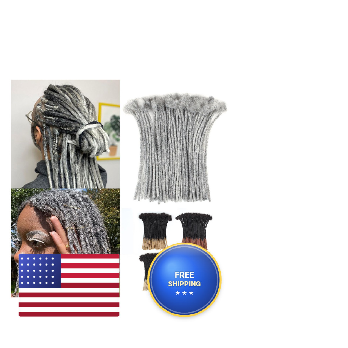 Vecago 8 Inch 50 Strands Loc Extensions Human Hair 0.4Cm Width 100 Human Hair