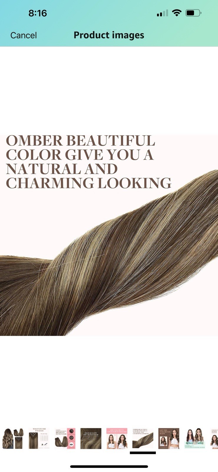 GOO GOO Clip In Human Hair Extensions 14in, Chocolate Brown To Honey Blond