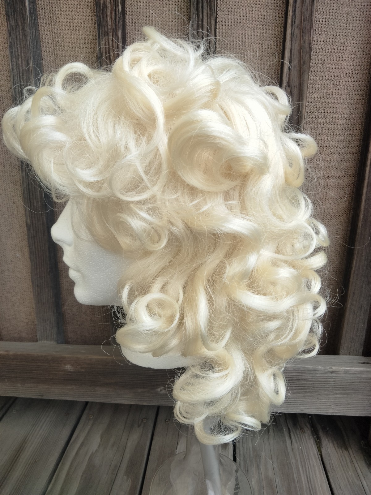 Vintage WEST BAY Curly Wig Blonde Synthetic Modacrylic Korea Japan Fiber
