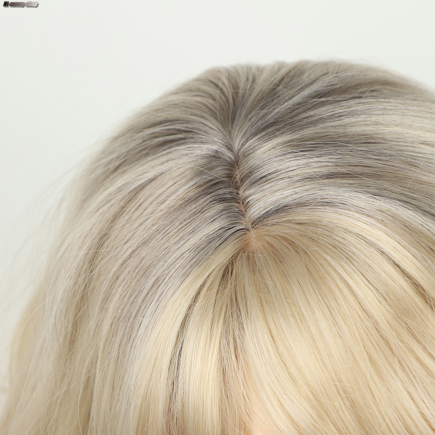 Short Fluffy Wavy Rooted Blonde Mix Synthetic Hair Wigs Women Soft Natural Daily