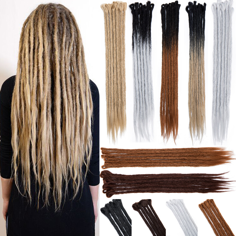 Handmade Dreadlocks Crochet Braids Hair Extensions 5 Packs Full Head Dreads Locs