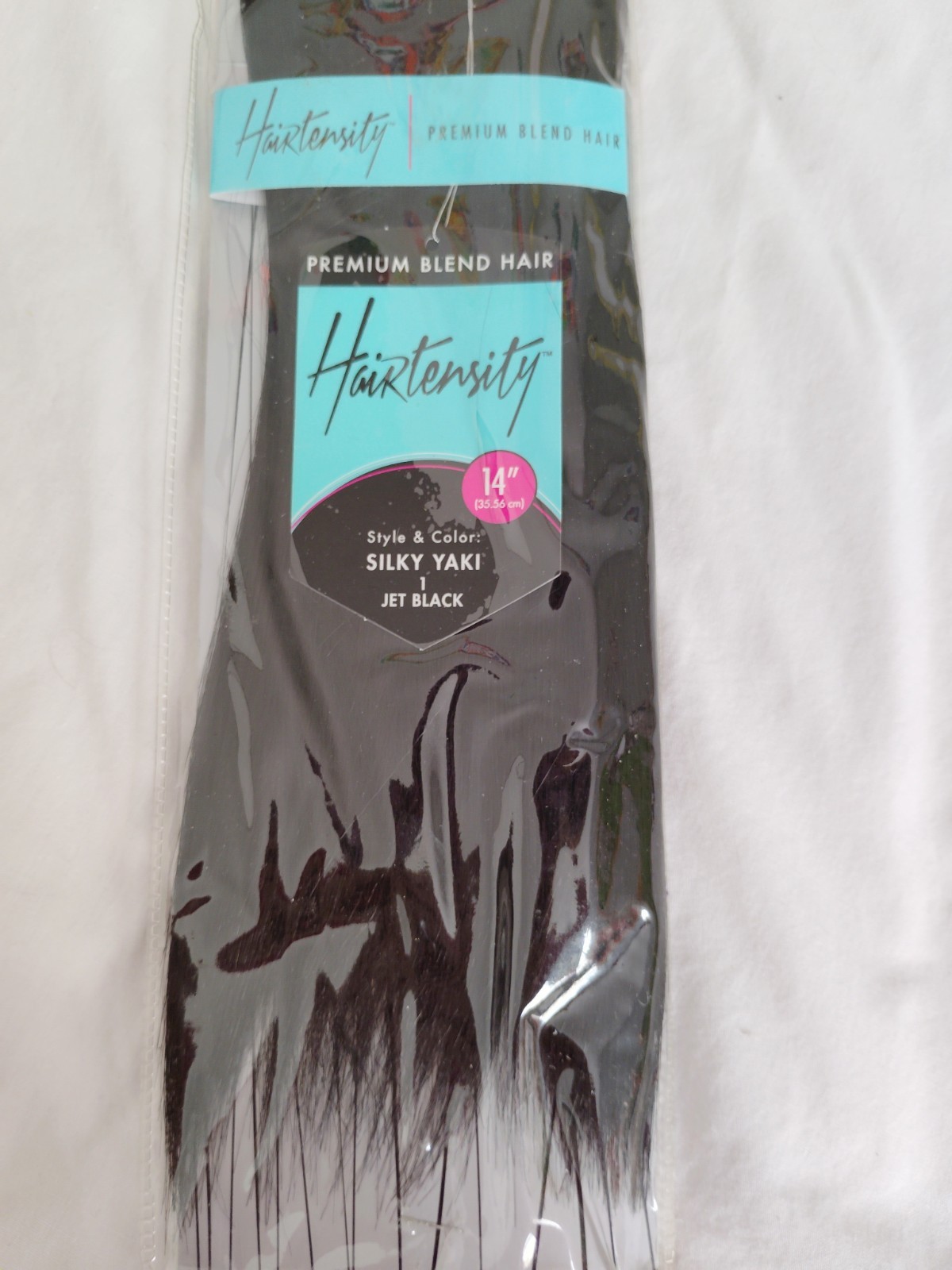 Hairtensity Weft Hair Extension 14″ Silky Yaki Jet Black Synthetic Straight