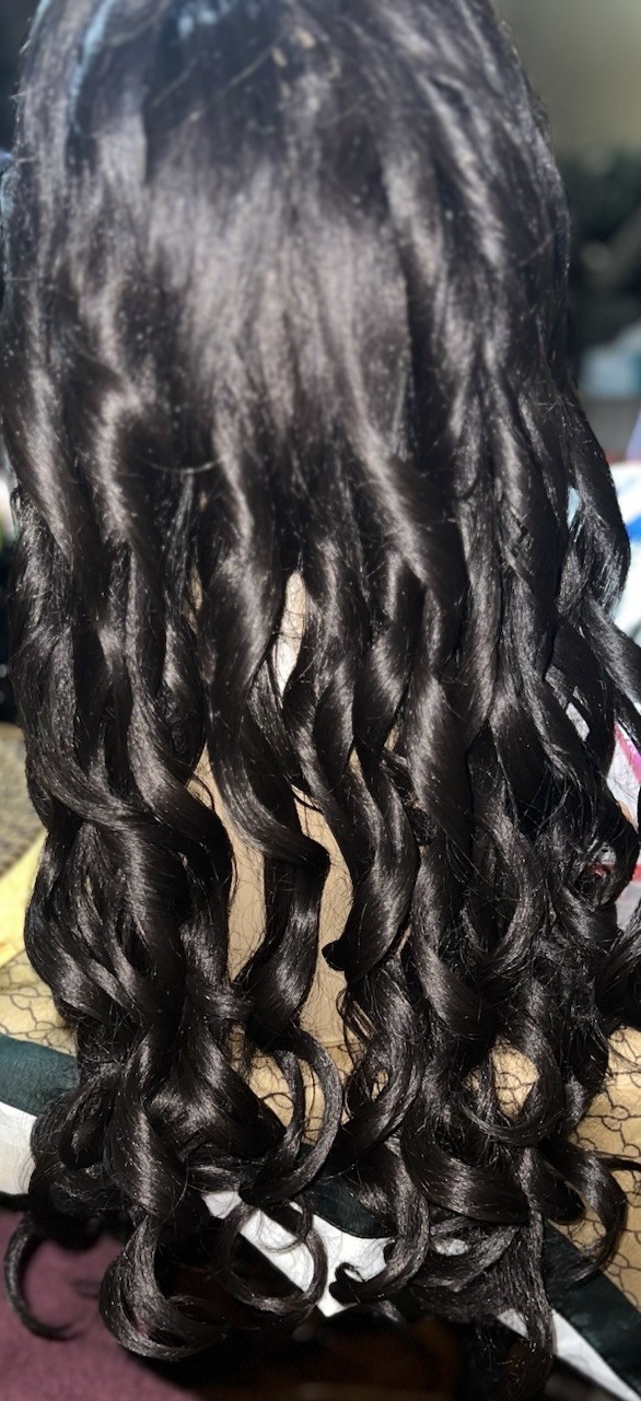 SWISS LACE FRONT FULL WIG LONG SPIRAL CURLS #4 /HAND TIED CAP HEAT OK : NEW