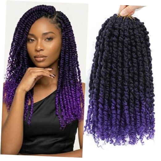 14 Inch 8 Packs Purple Pre-twisted Passion Twist 14 Inch (Pack of 8) TPurple
