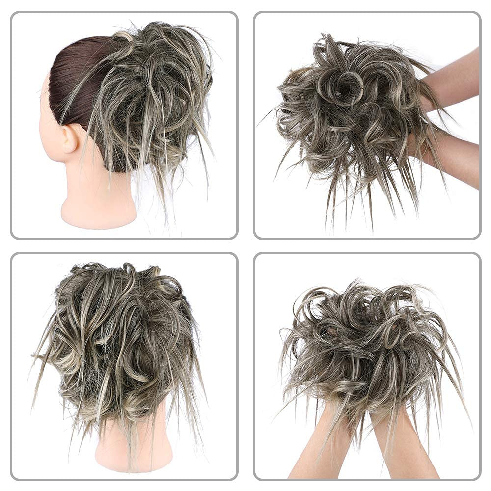 Messy Bun Hair Piece Hair With Elastic Rubber Band Extensions Hairpiece Syntheti