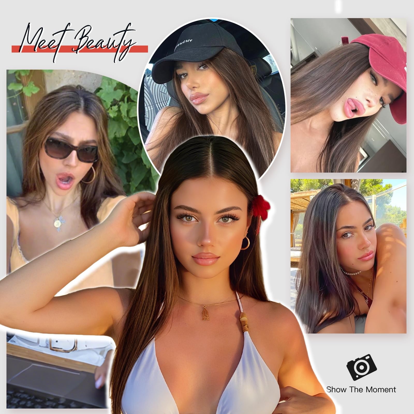 Brown Wig for Black Women Long Straight Layered Wigs Natural Honey Brown Hair…