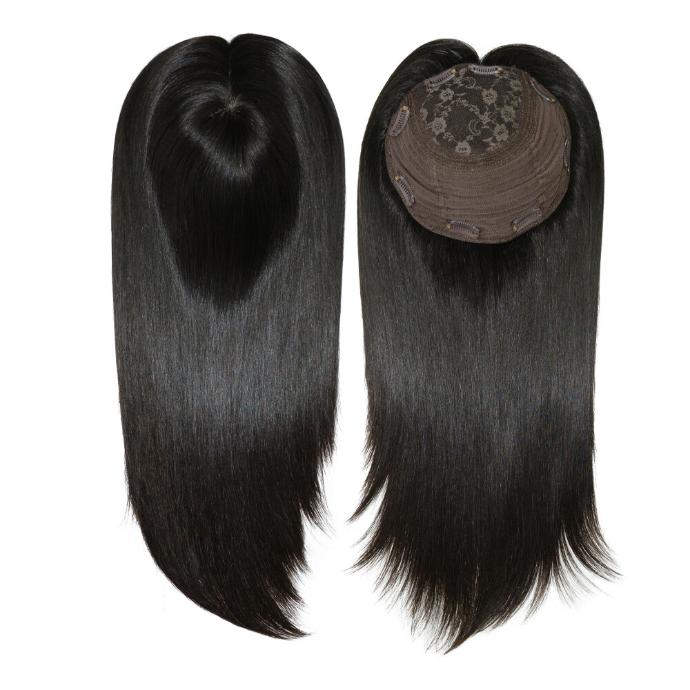Jewish Wigs Topper 8×8 Hair Clips Toupee Mogolian Cuticle Remy Hair 16”