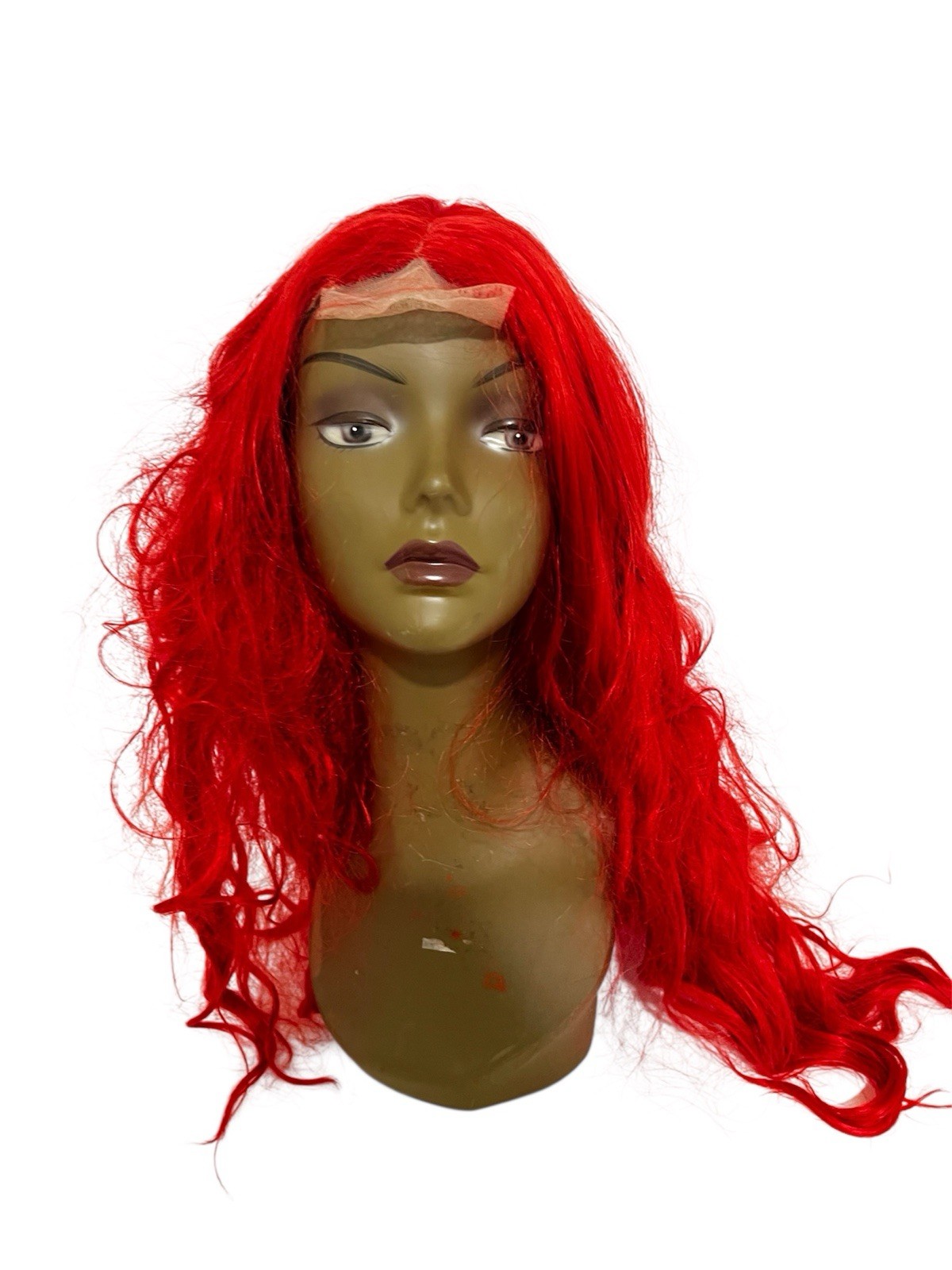 Red Synthetic Lace Front Wig Loose Body Wave Heat Resistant Fiber Long Wavy 24”