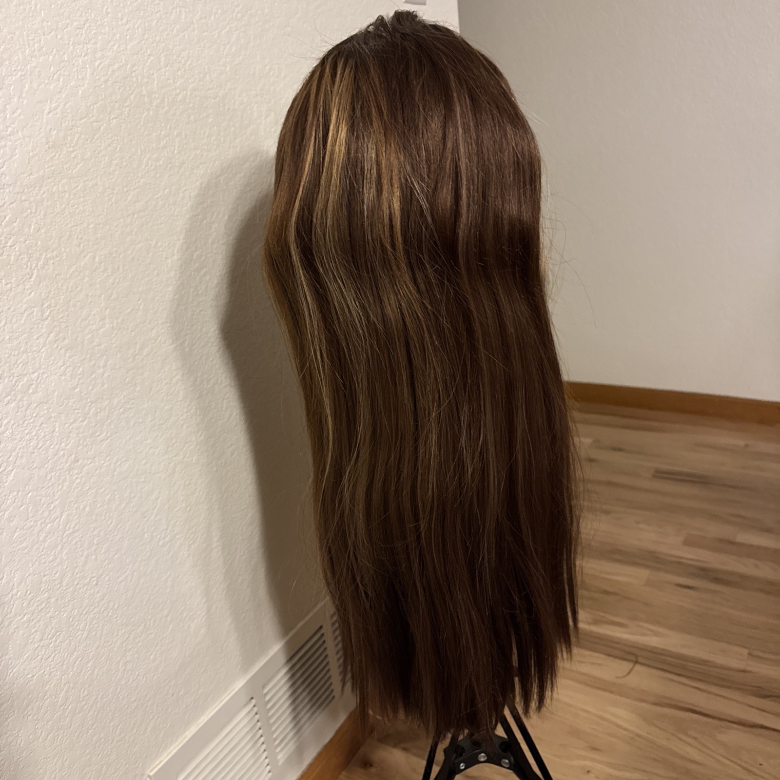 611 Human Blend 26” Brown With Blonde Highlights Very Soft 13×6 Lace