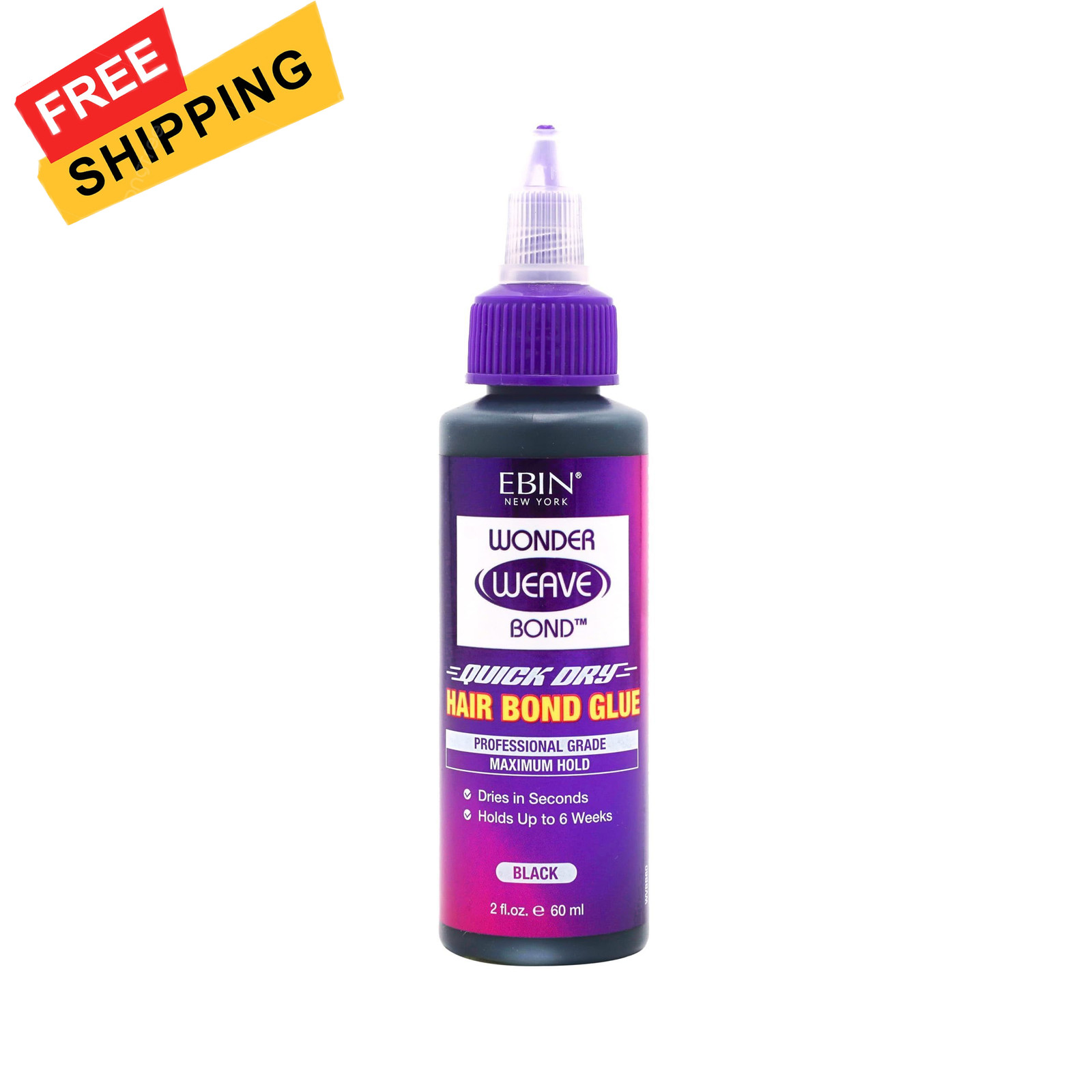 EBIN NEW YORK Wonder Weave Bond Hair Glue Black | Quick 2 Fl Oz,