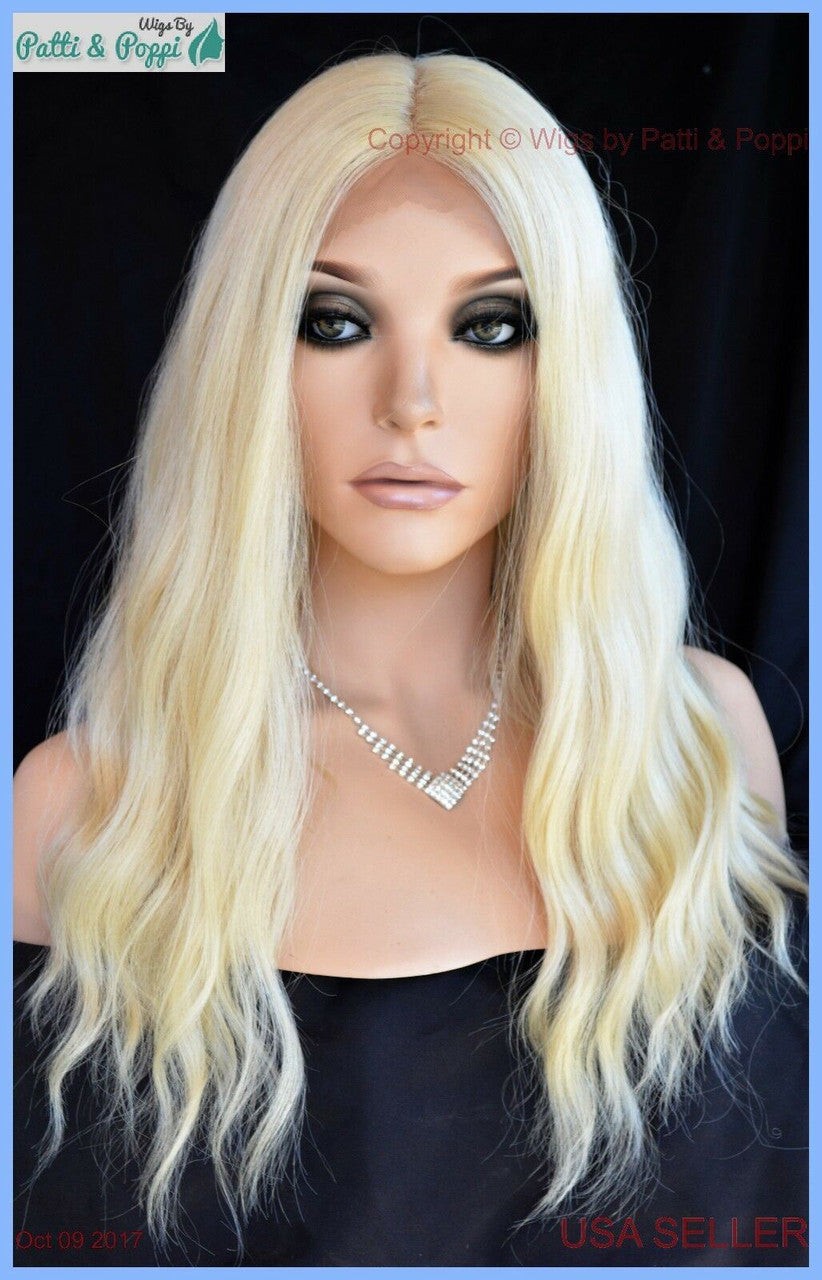 Lace Front Sepia Long Wavy Heat Friendly Wig Color 613 Unisex Adult