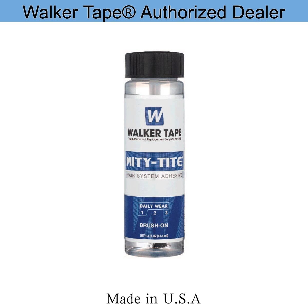Walker 1.4oz Mity Tite Hair Adhesive, Brush On, Wigs& Toupee Glue Scalp