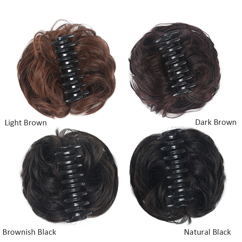 Mini Claw on Hair Bun Chignon Clip In Messy Hair Piece Extensions Donut Hairdo
