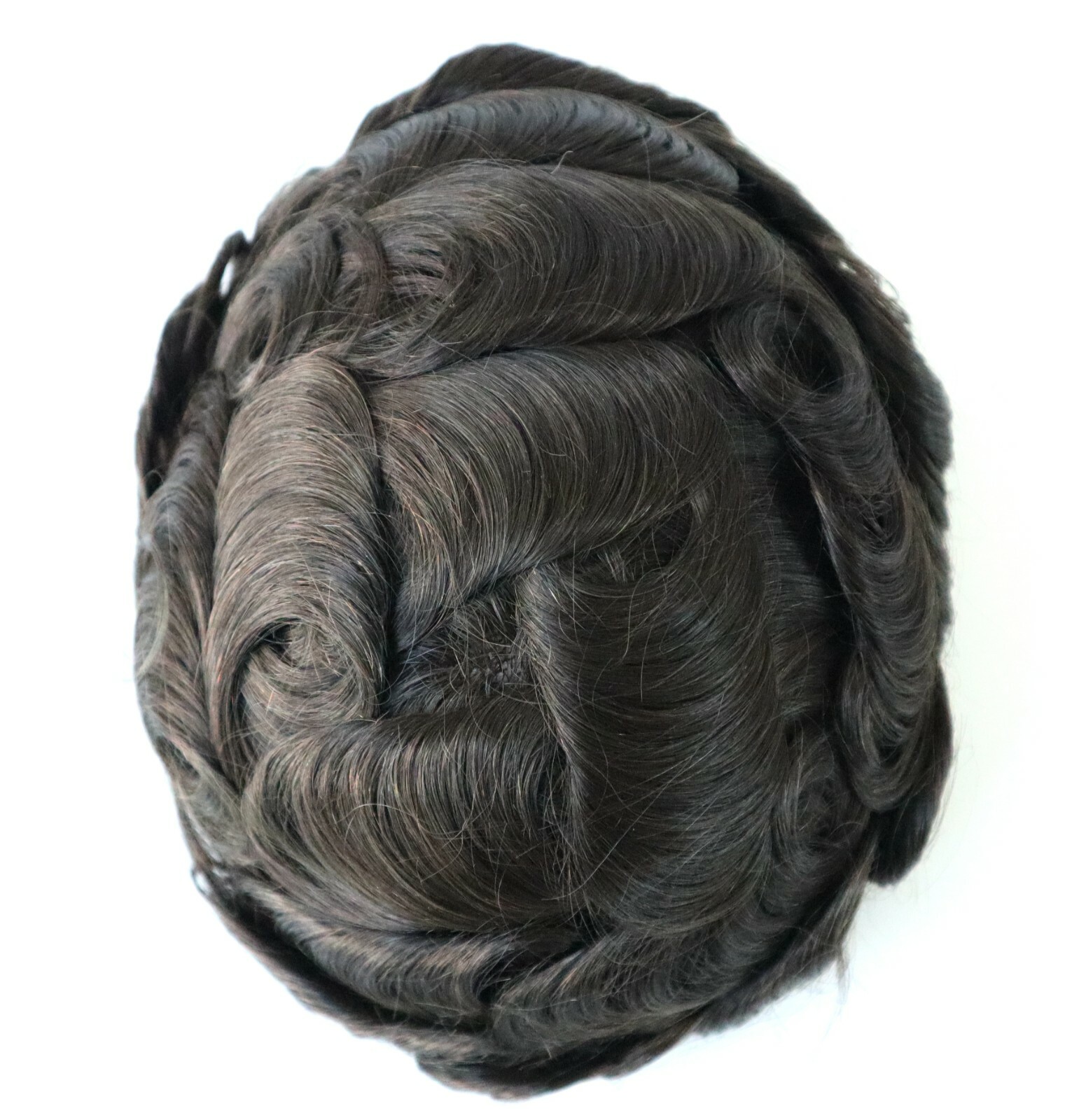 Mens Toupee Medium Skin Human Hair Replacement System Single Knot Hairpieces