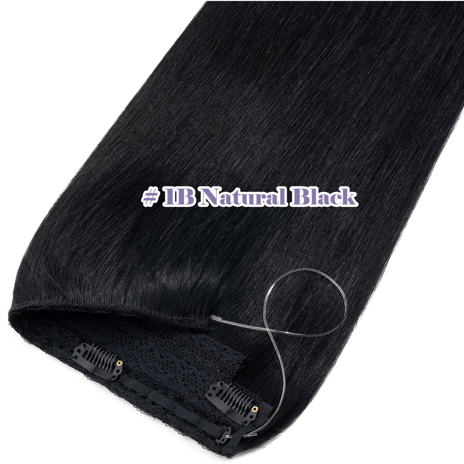 Invisible Wire in Hair Extensions 100% Remy Human Hair & Clips Headband Balayage