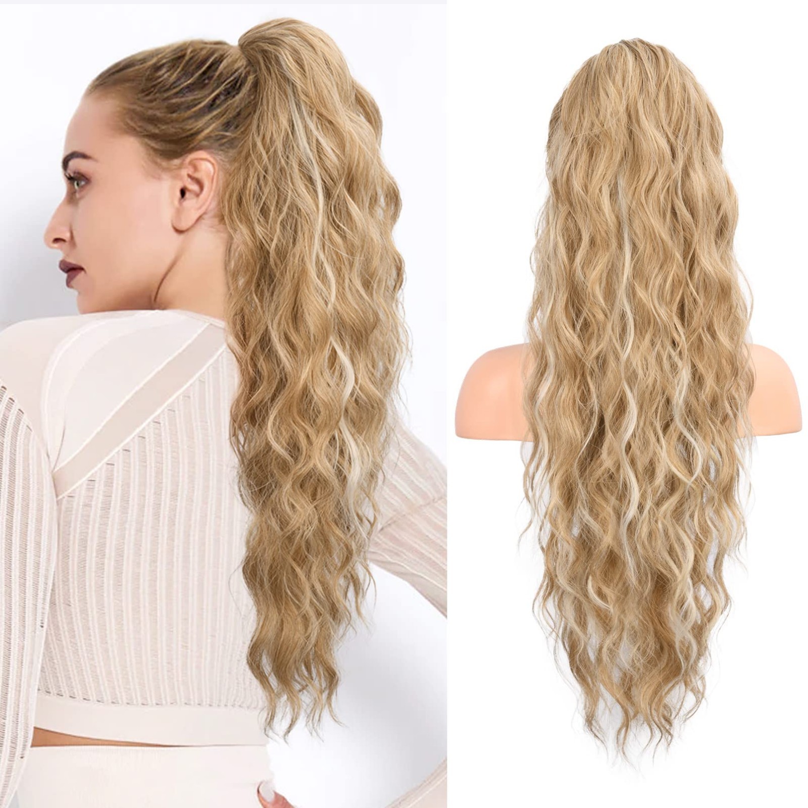 FLUFYMOOZ Ponytail Extension, 26 Inch Drawstring Ponytail Hair Extensions for Wo