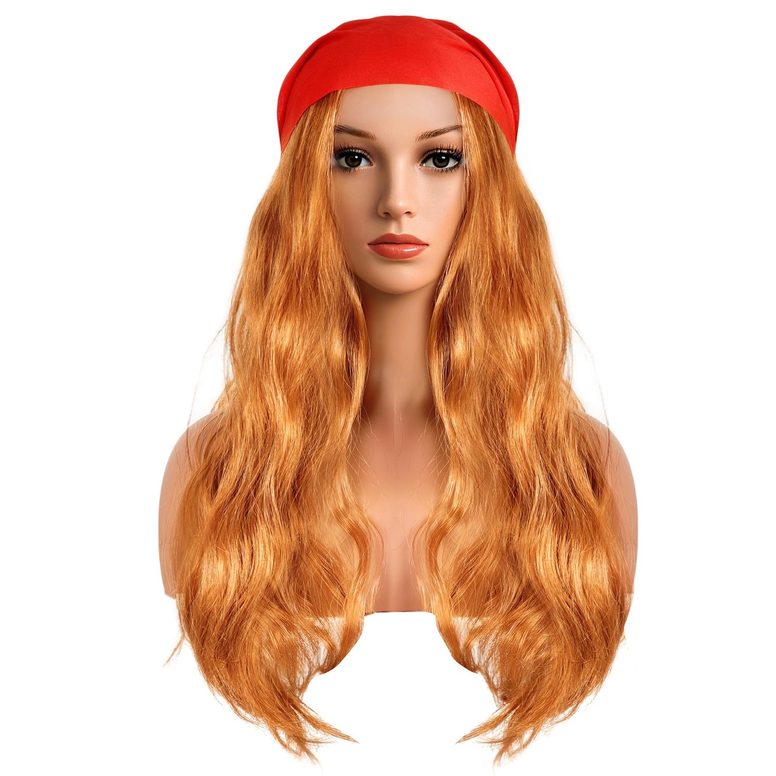 Hippie Outfits Costume Accessories Orange Wig Red Headband for Men Women 60s …