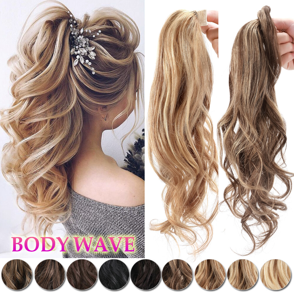 Clip In Wrap/Claw Jaw Ponytail Human Hair Extensions Remy Hair PonyTail Balayage