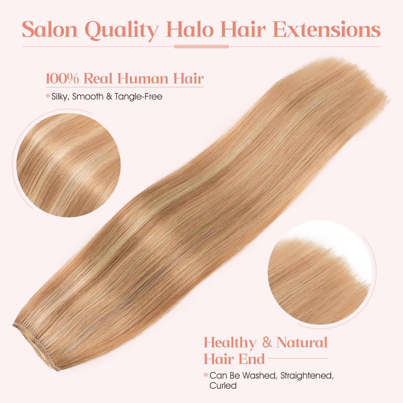 Hairro Halo Wire Hair Extensions Human Hair Fish Line Invisible In Extensions
