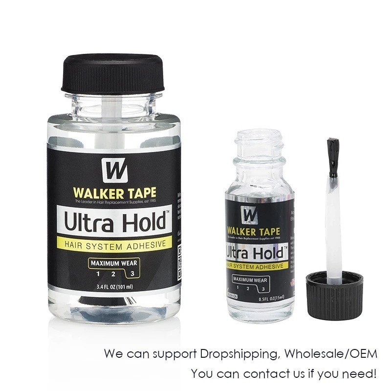 ULTRA HOLD LACE WIG ADHESIVE GLUE BY WALKER TAPE 0.5OZ WITH BRUSH