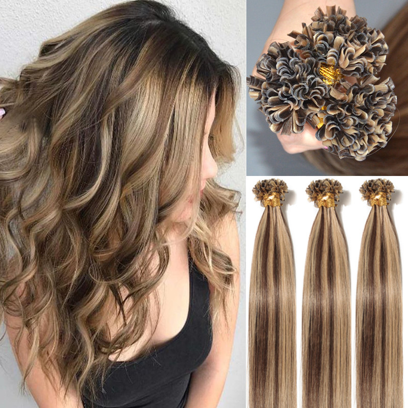 Invisible 200S Fusion Glue Nail U Tip 100% Real Remy Human Hair Extenisons US207
