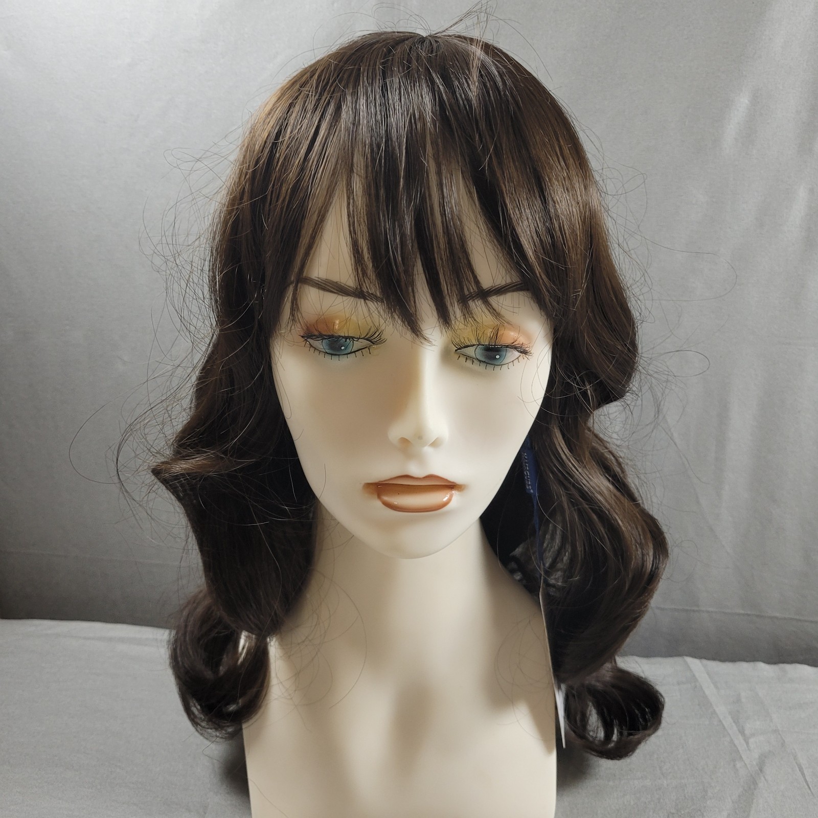 Golden Black Brown Wavy Bob Style Cosplay Wig Bangs Halloween Heat Resistant 17+