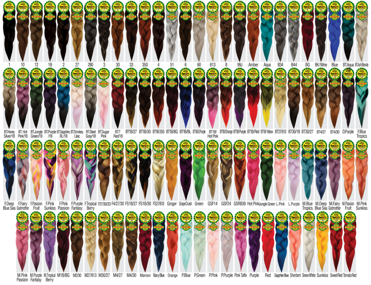 5 Packs RastAfri “Freed’m-Silky-Braid” 100% Afrelle Pre-Stretched by Kanekalon