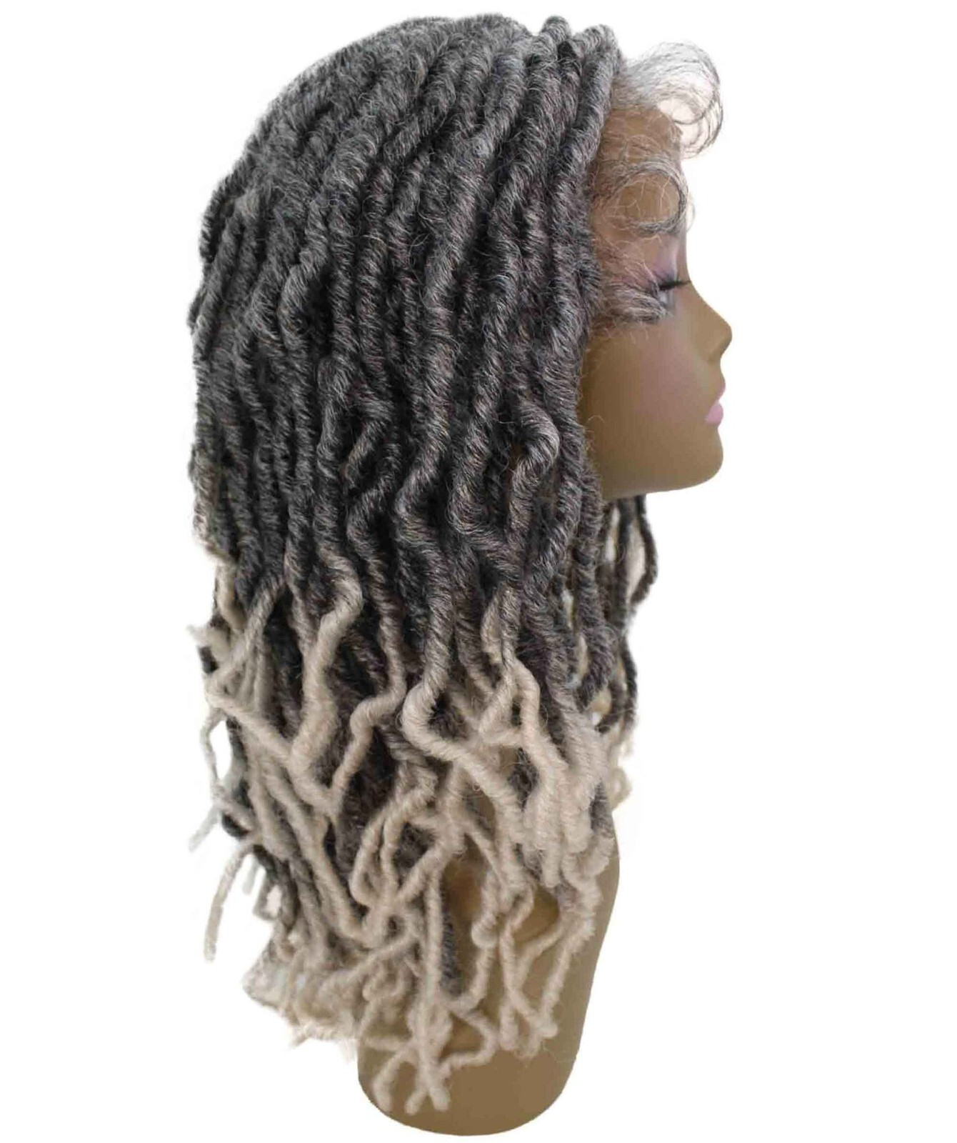 LUXLUXE Dara Curly Dara 22 in Long Dara 4X4 Hand Tied Lace Braid Braided Wig,