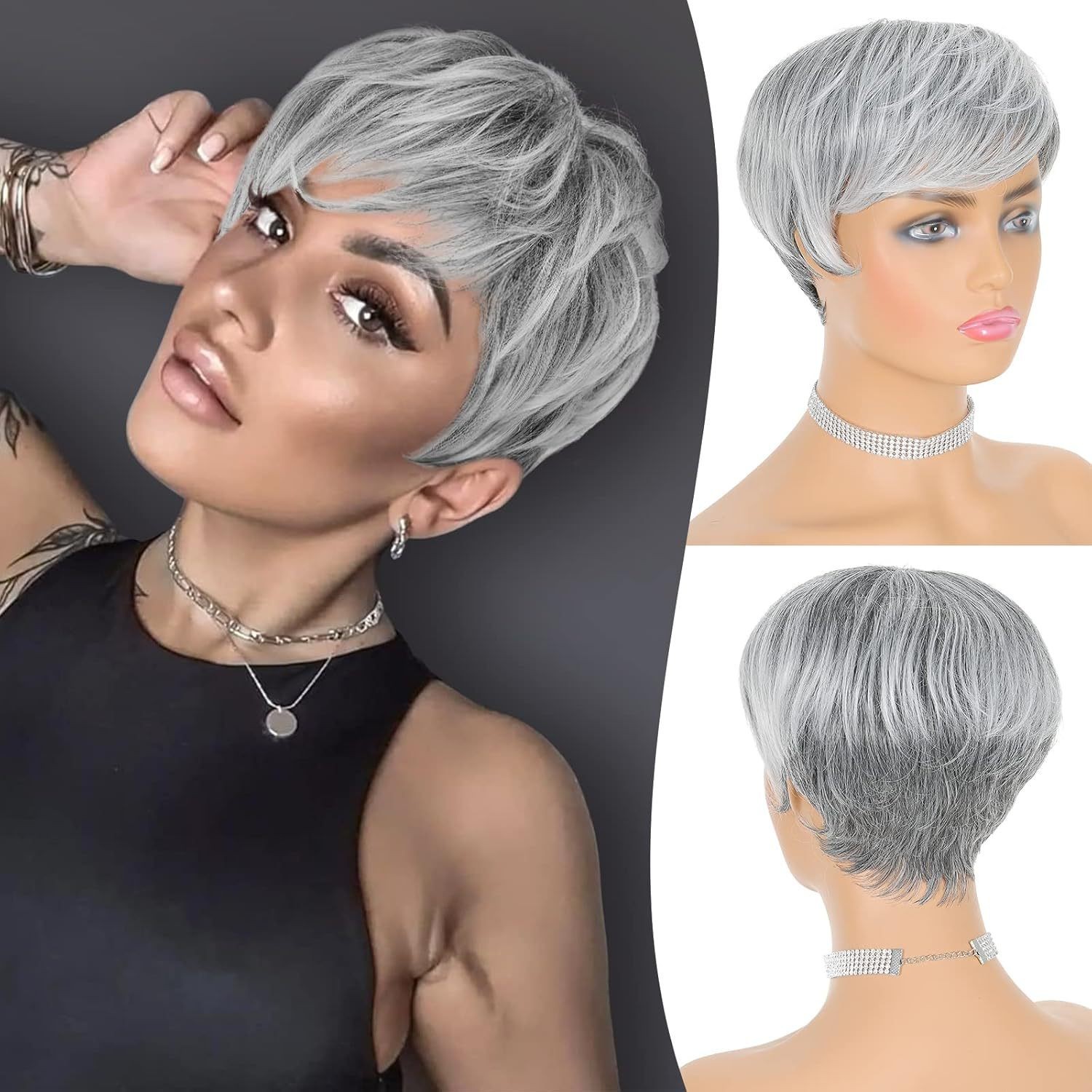 Women’s Multiple Colors Pixie Cut Wig Short Layered Synthetic Hair