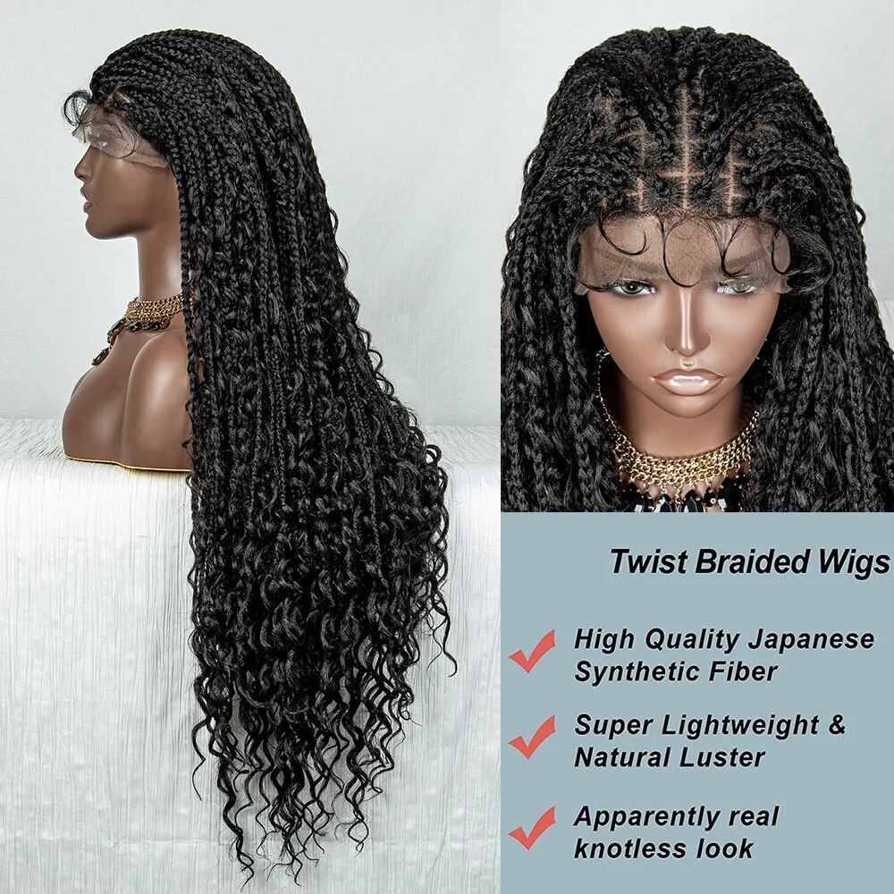 32 Inches Synthetic Lace Braided Wigs Lace Women Braid Wigs Clearance Lace Wig