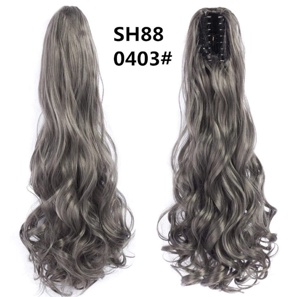 Women 24Inch Long Straight Synthetic Claw On Ponytail Hair Extensions Hairpiece