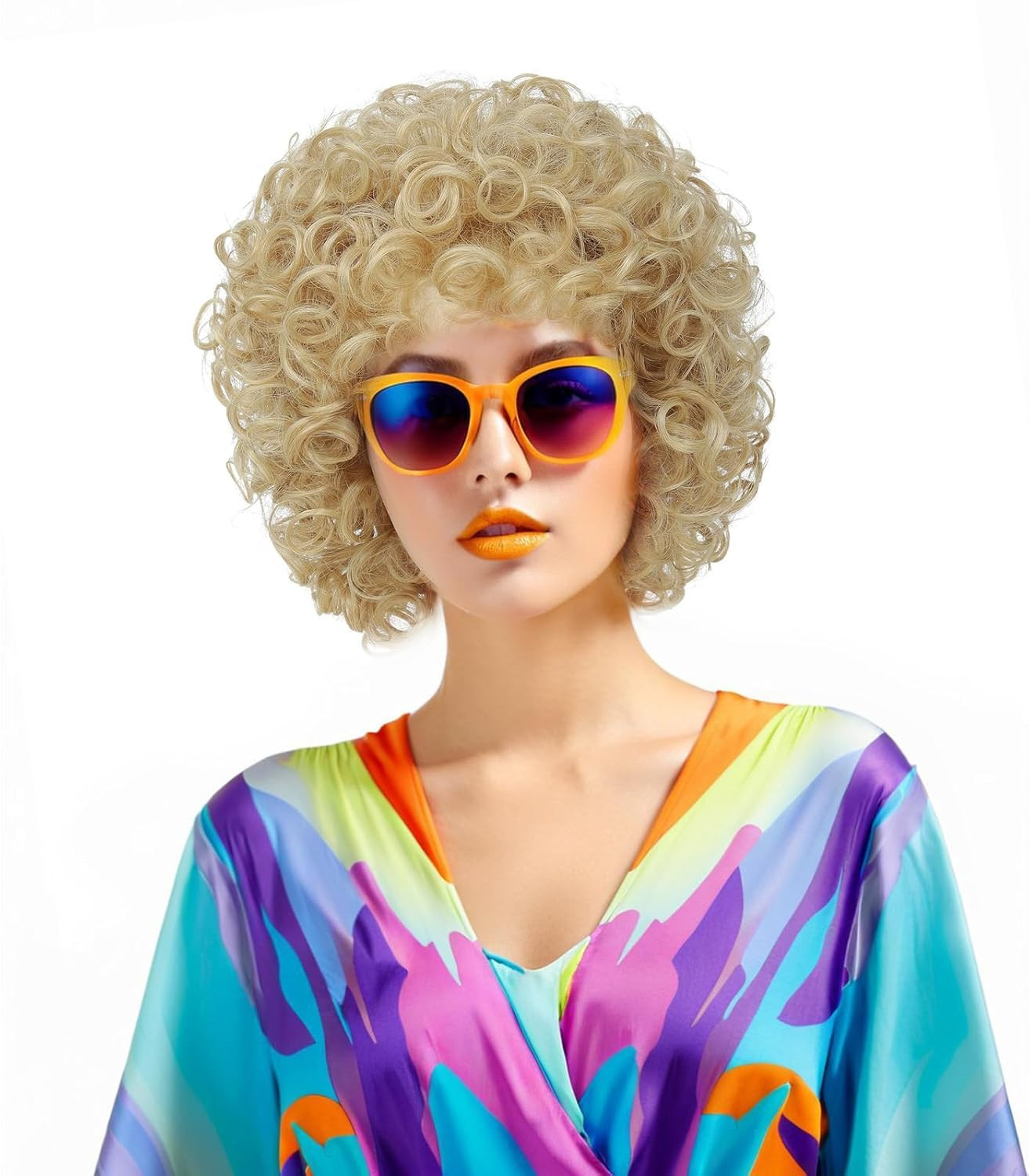 Women’S Short Curly Orange Wigs Perfect for Daily Wear, Parties, Halloween Costu