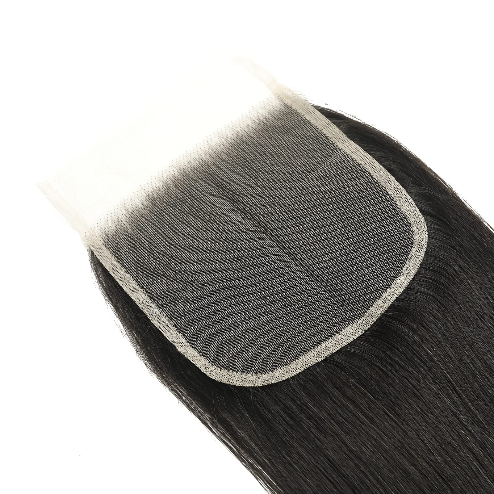 16 Inch HD Lace Closure Straight Brazilian Virgin Human Hair – Pre Plucked, Free