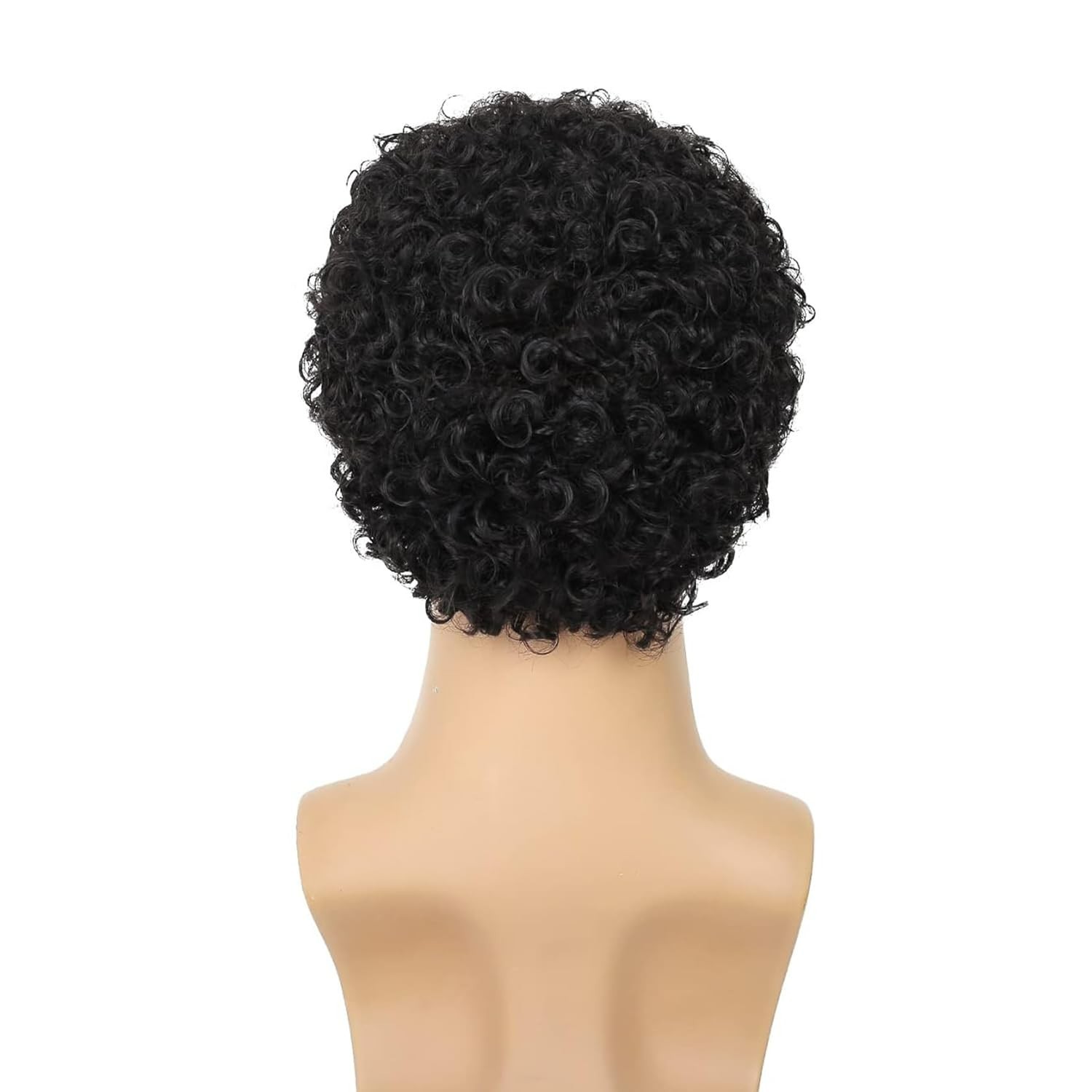Daiaces Men’s Short Afro Curly Black Wig Synthetic Natural Cosplay Costume Hair