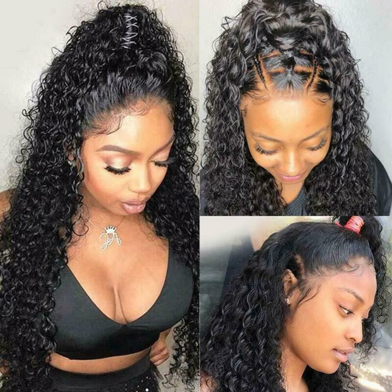 18 Inch Lace Front Wigs Human Hair Pre Plucked Brazilian Wet and Wavy Human Hair