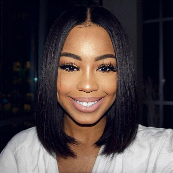 Straight Bob 13x4x1 T Part Lace Front Human Hair Wigs Black Hair for Women 10in